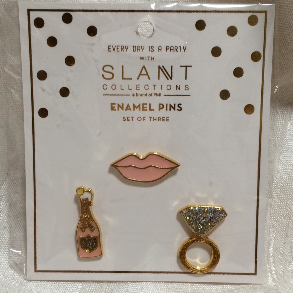 Slant Collections Set of three Enamel Pins NEW
